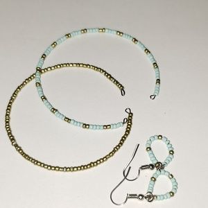Hand made bracelets and earring set
